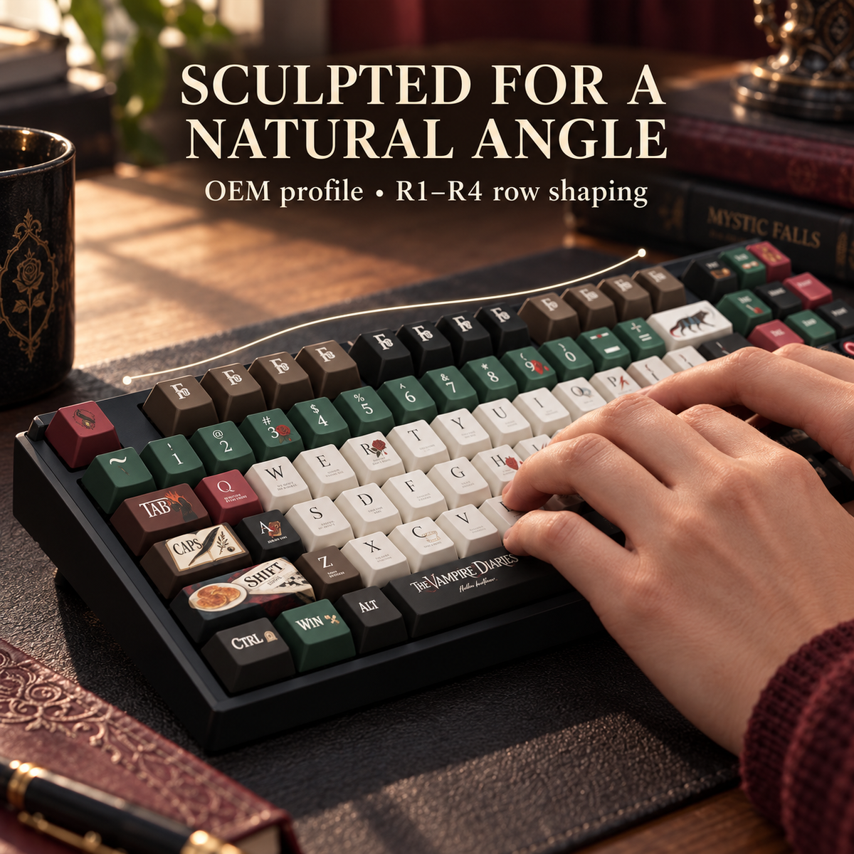 ⌨️The Vampire Diaries themed keycap set – Gothic Mechanical Keyboard Upgrade