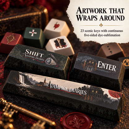 ⌨️The Vampire Diaries themed keycap set – Gothic Mechanical Keyboard Upgrade