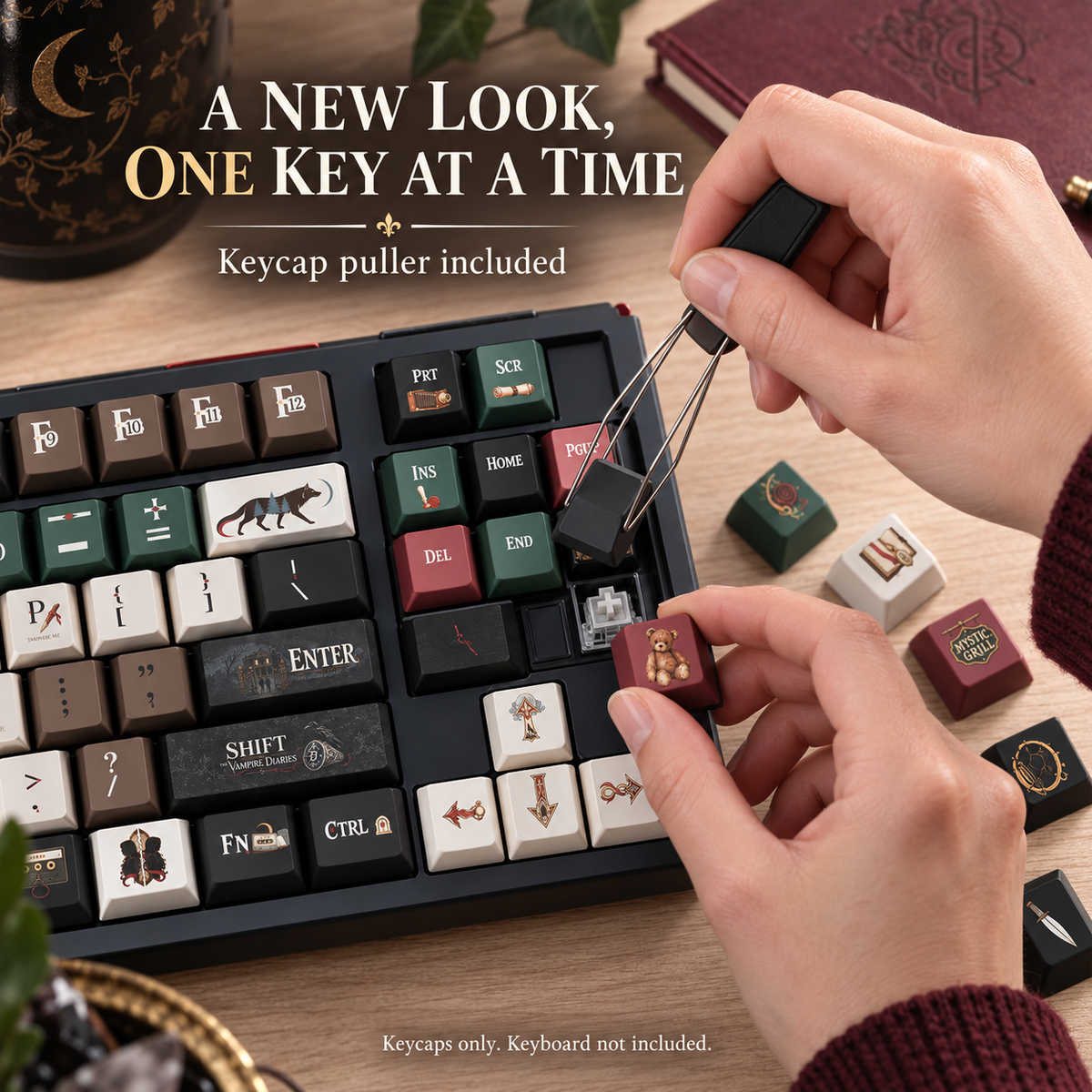 ⌨️The Vampire Diaries themed keycap set – Gothic Mechanical Keyboard Upgrade