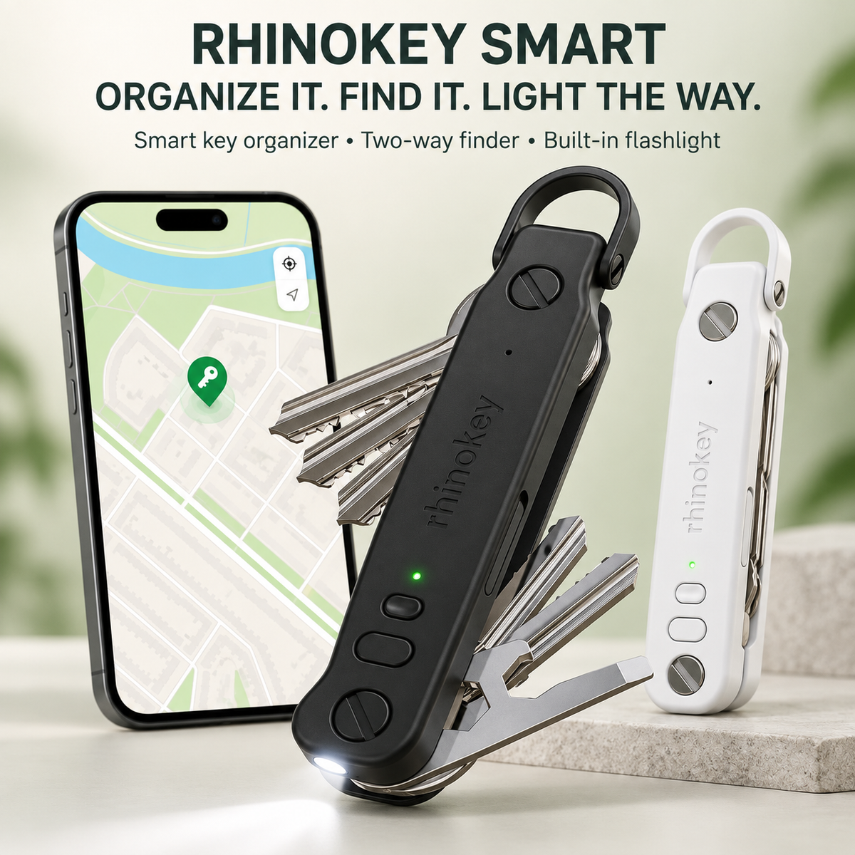 🔑Smart Trackable Key Organizer – Built-In Flashlight & Everyday Multitool