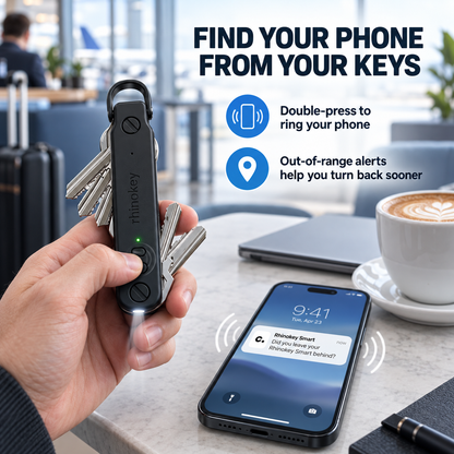 🔑Smart Trackable Key Organizer – Built-In Flashlight & Everyday Multitool