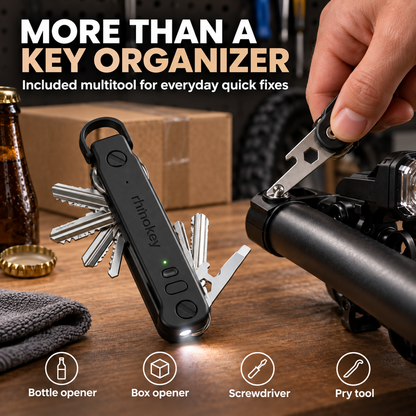 🔑Smart Trackable Key Organizer – Built-In Flashlight & Everyday Multitool