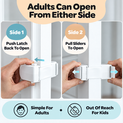 🚪 No-Drill Child Safety Door Lock – Snap-On Interior Door Latch