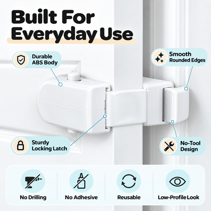 🚪 No-Drill Child Safety Door Lock – Snap-On Interior Door Latch