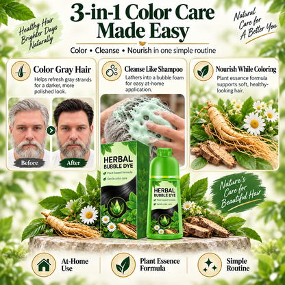 Herbal Bubble Hair Color Shampoo – Easy Gray Coverage at Home