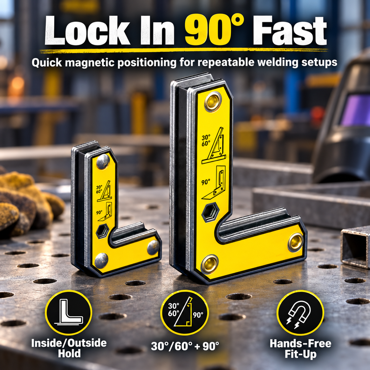 🧲 Inside/Outside Welding Angle Magnets – Fixed & Adjustable Magnetic Positioning Tool
