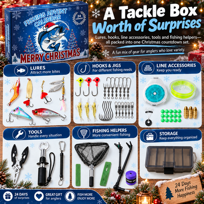 🎣 24-Day Fishing Advent Calendar – Tackle & Gear Christmas Gift Set