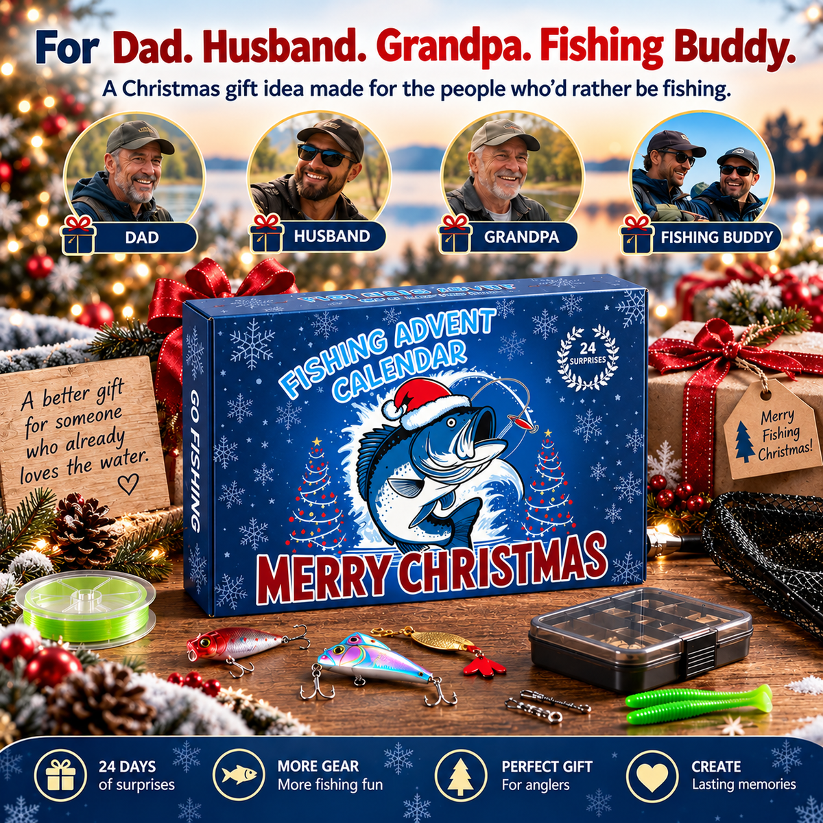 🎣 24-Day Fishing Advent Calendar – Tackle & Gear Christmas Gift Set