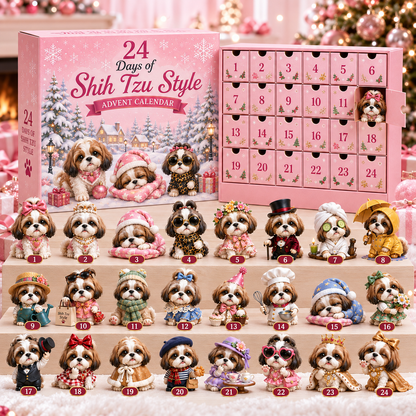 🐶 24 Days of Shih Tzu Style Advent Calendar – 24 Unique Dog Collectibles Christmas Countdown