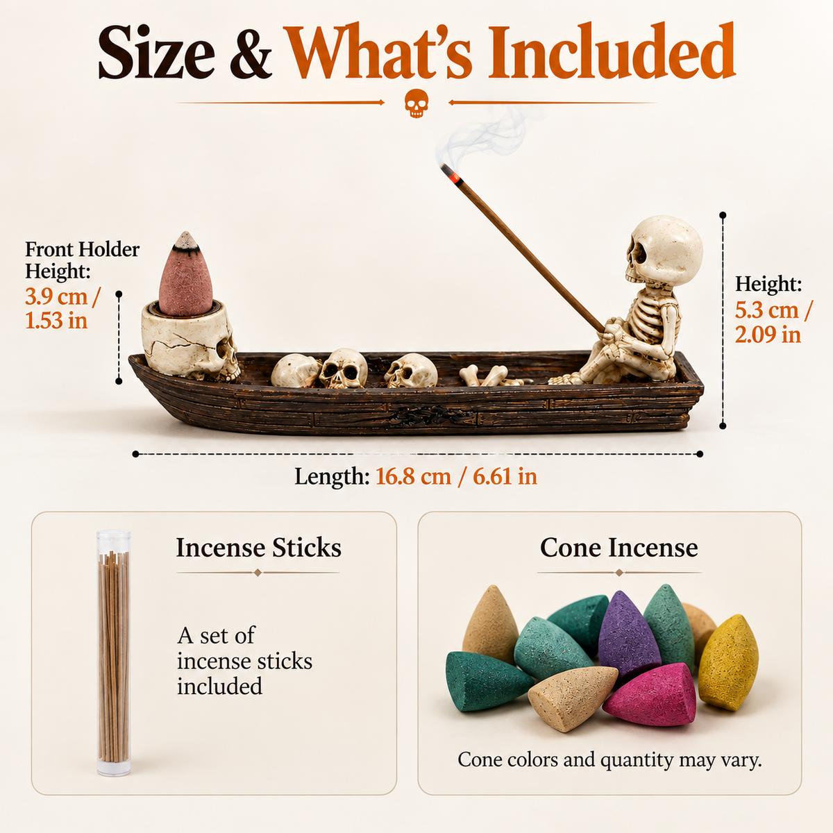 💀 Skeleton Boat Incense Burner – Turn Smoke Into Halloween Decor