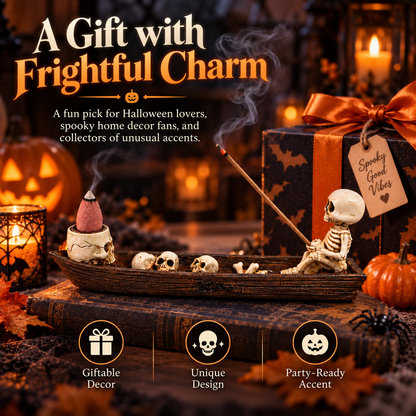 💀 Skeleton Boat Incense Burner – Turn Smoke Into Halloween Decor