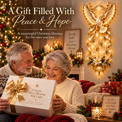 🕊️ Illuminated Dove Christmas Wall Hanging | Warm Golden Holiday Light Décor