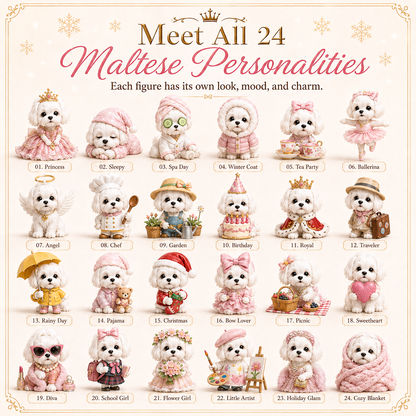 🐶 24 Days of Maltese Style Advent Calendar – 24 Unique Dog Collectibles Christmas Countdown