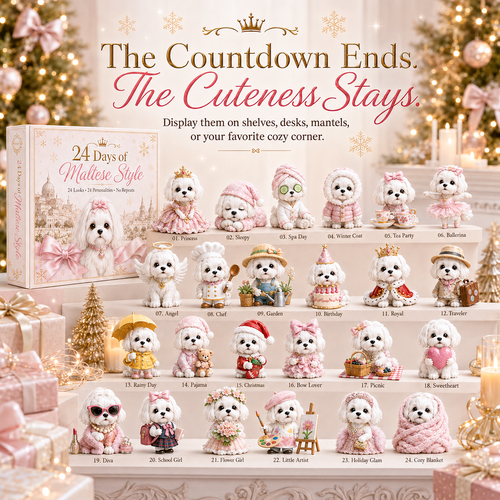 🐶 24 Days of Maltese Style Advent Calendar – 24 Unique Dog Collectibles Christmas Countdown