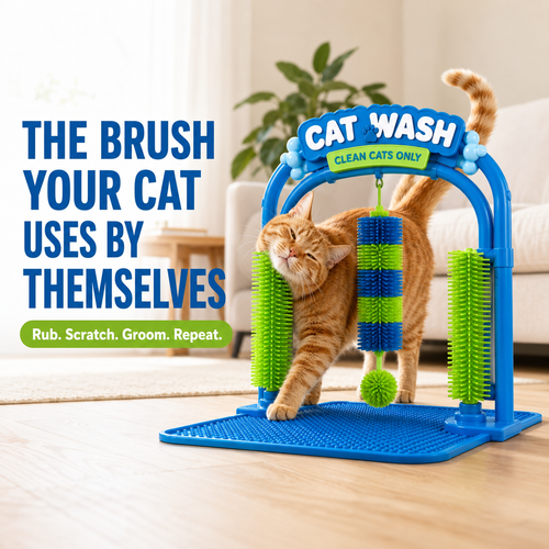 Self-Grooming Cat Brush Arch – Rub, Scratch & Catch Loose Fur