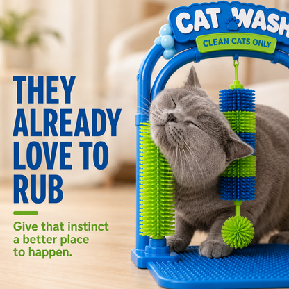Self-Grooming Cat Brush Arch – Rub, Scratch & Catch Loose Fur