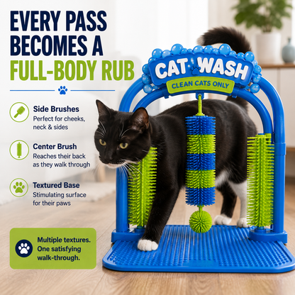 Self-Grooming Cat Brush Arch – Rub, Scratch & Catch Loose Fur