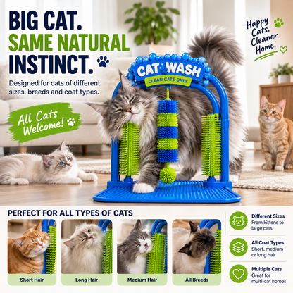 Self-Grooming Cat Brush Arch – Rub, Scratch & Catch Loose Fur