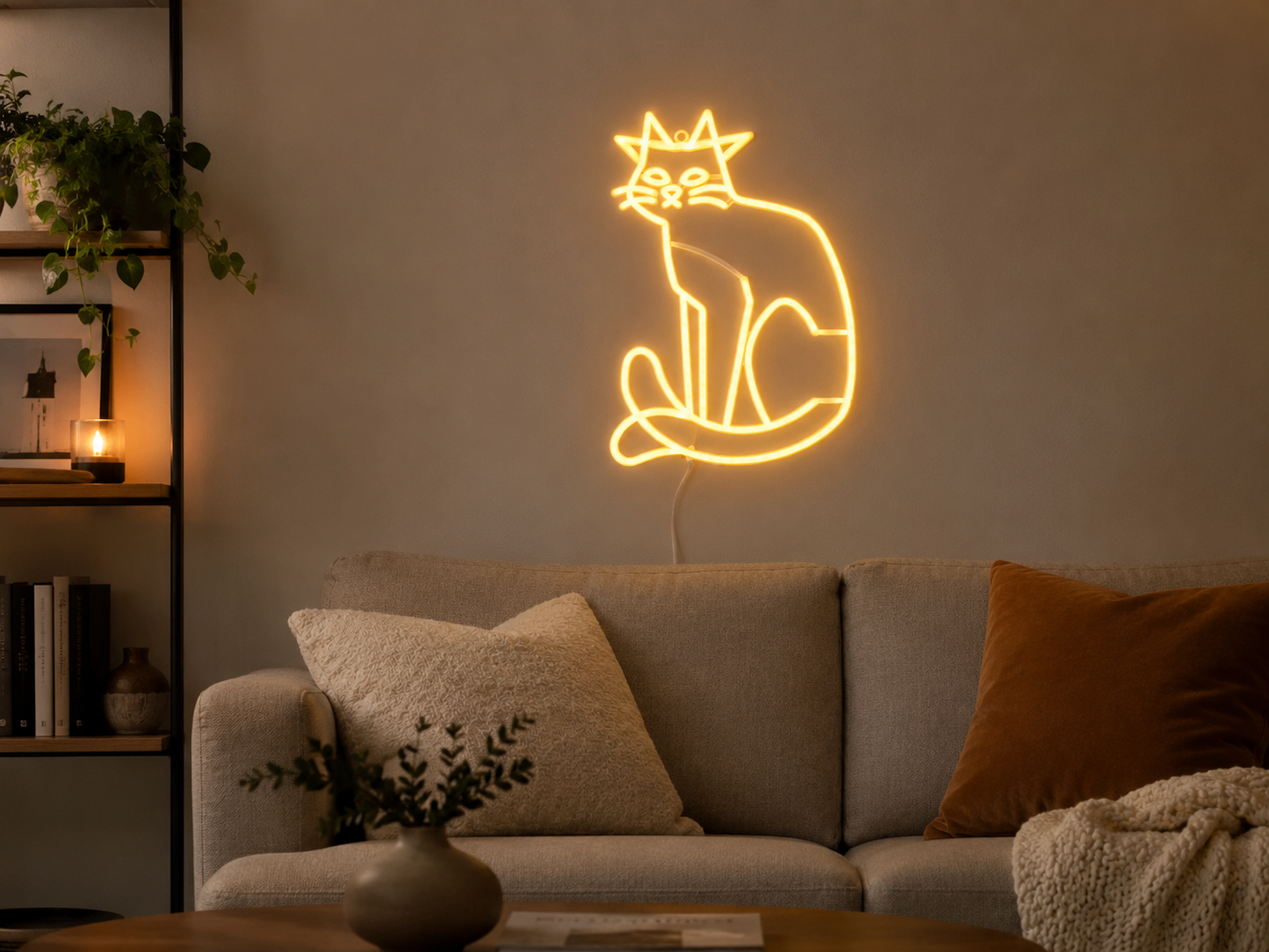 🐱✨Halloween LED Lit Faux Neon Animated Cat - Hyde and EEK!