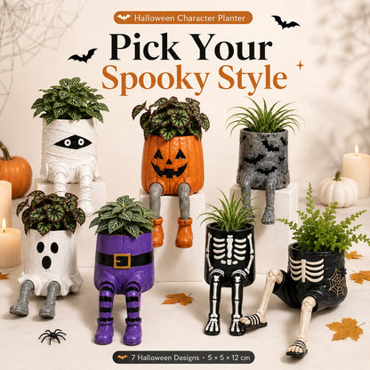 🎃 Halloween Character Planters with Dangling Legs – 7 Spooky Styles