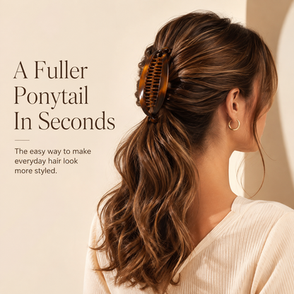 French Banana Hair Clip – Strong-Hold Double Comb for Voluminous Updos
