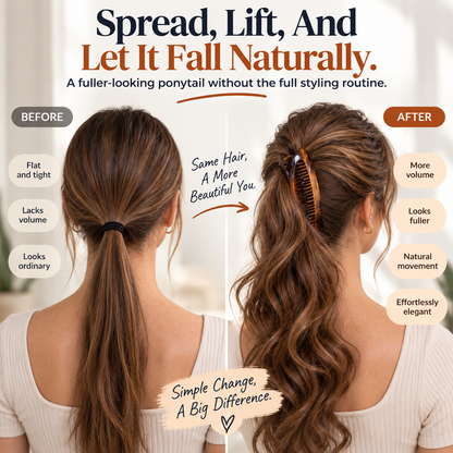 French Banana Hair Clip – Strong-Hold Double Comb for Voluminous Updos