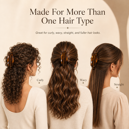 French Banana Hair Clip – Strong-Hold Double Comb for Voluminous Updos
