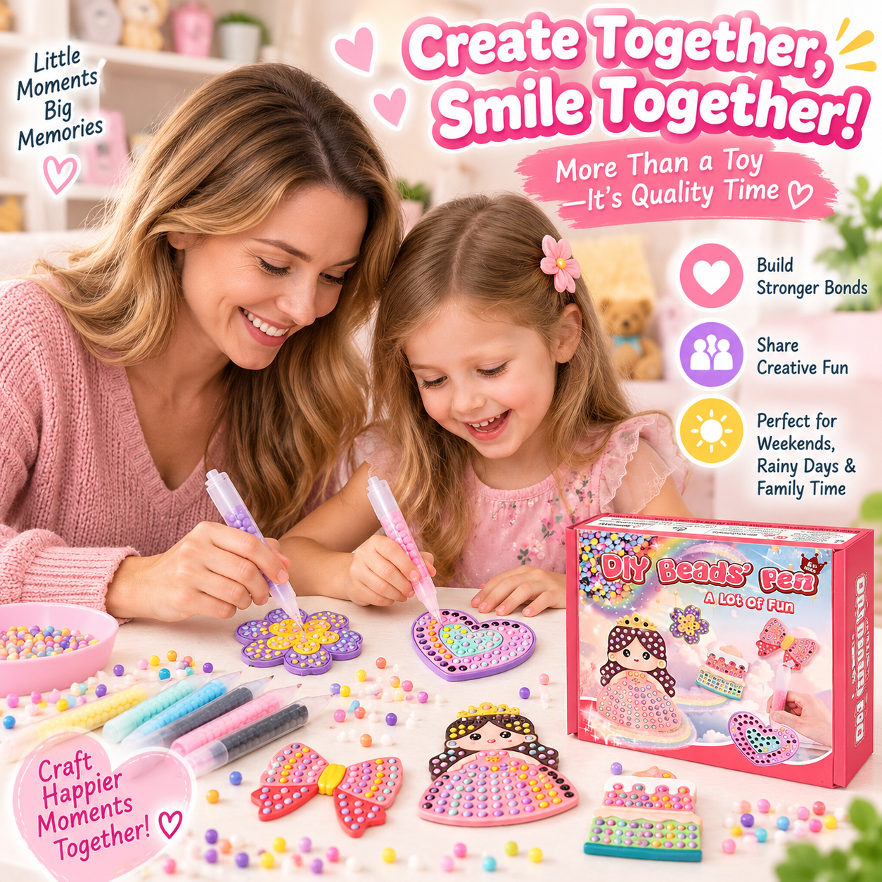 DIY Bead Sticker Craft Kit for Kids – Create, Peel & Decorate