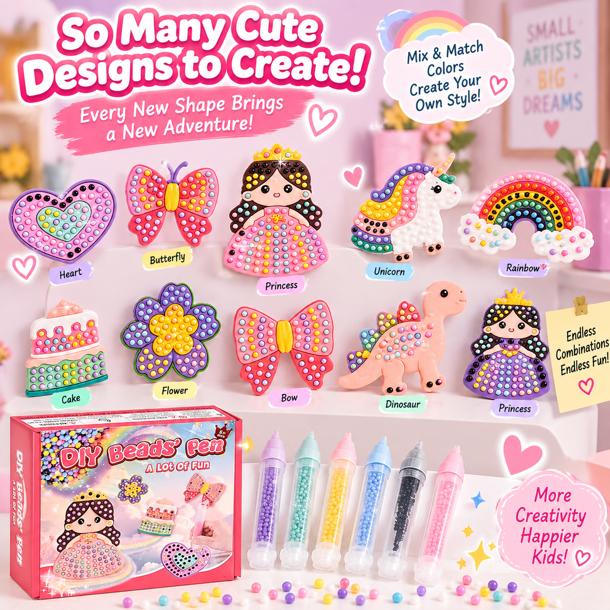 DIY Bead Sticker Craft Kit for Kids – Create, Peel & Decorate