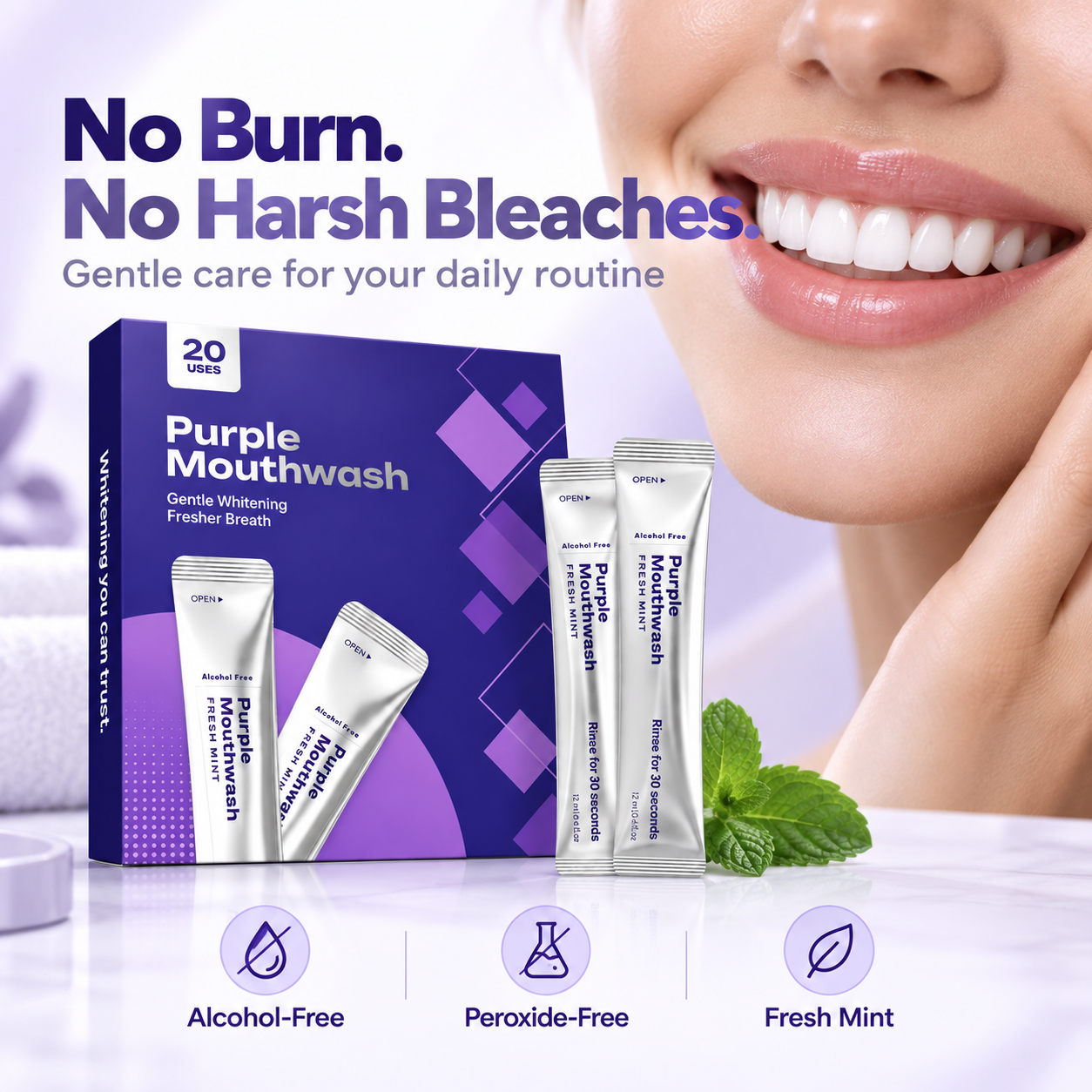 💜 30-Second Purple Mouthwash for a Brighter Smile ✨