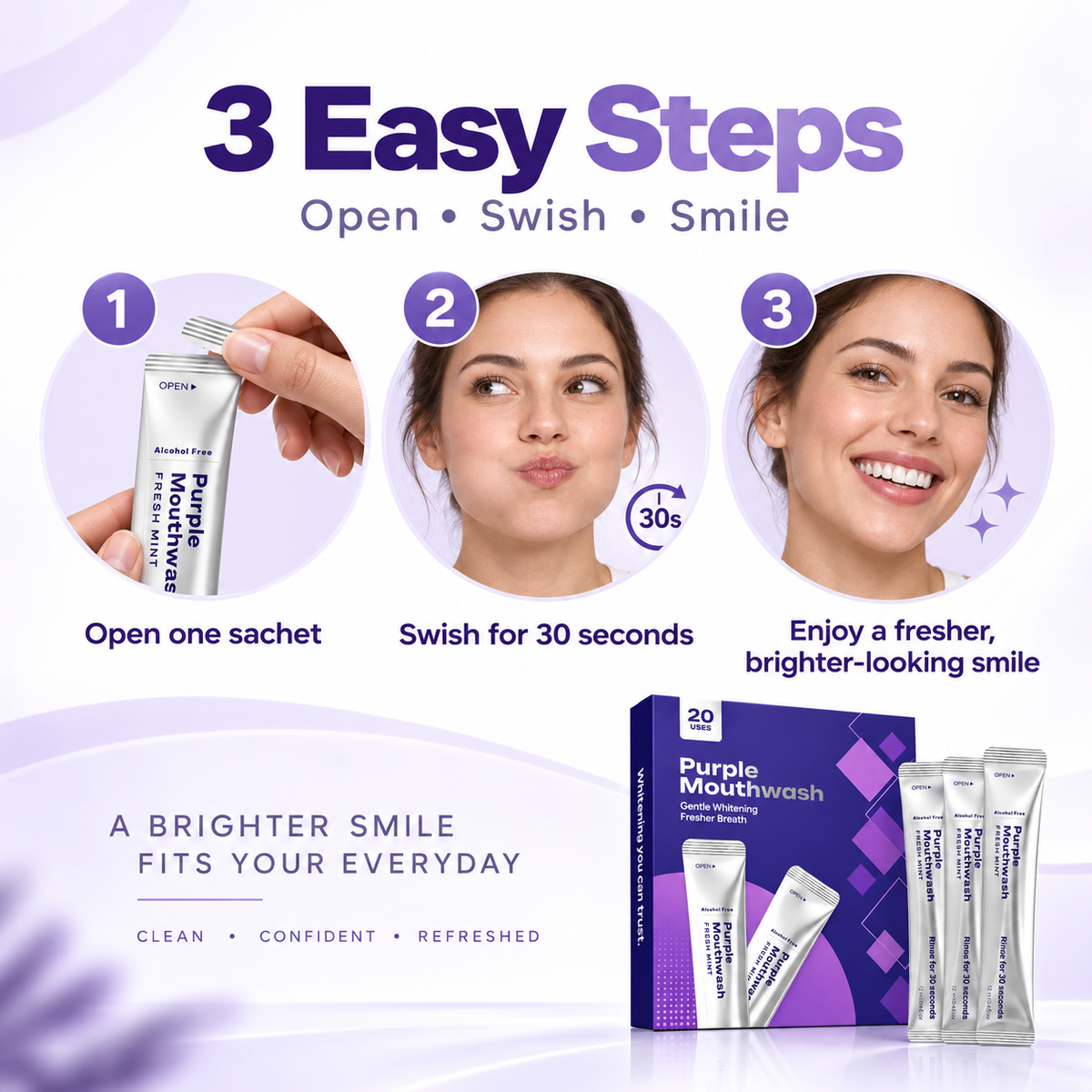 💜 30-Second Purple Mouthwash for a Brighter Smile ✨
