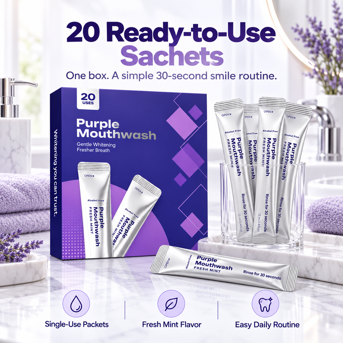 💜 30-Second Purple Mouthwash for a Brighter Smile ✨