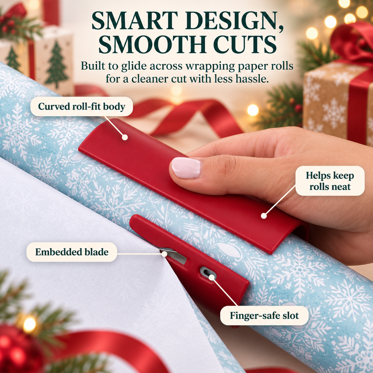Easy Slide Gift Wrap Cutter – Wrap Faster, Cut Cleaner