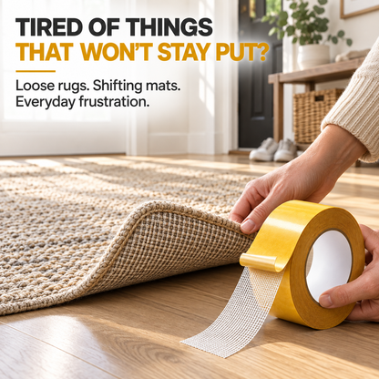 🔥 Heavy-Duty Double-Sided Grid Tape – Strong Hold , Easy Tear & Clean Removal