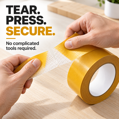 🔥 Heavy-Duty Double-Sided Grid Tape – Strong Hold , Easy Tear & Clean Removal