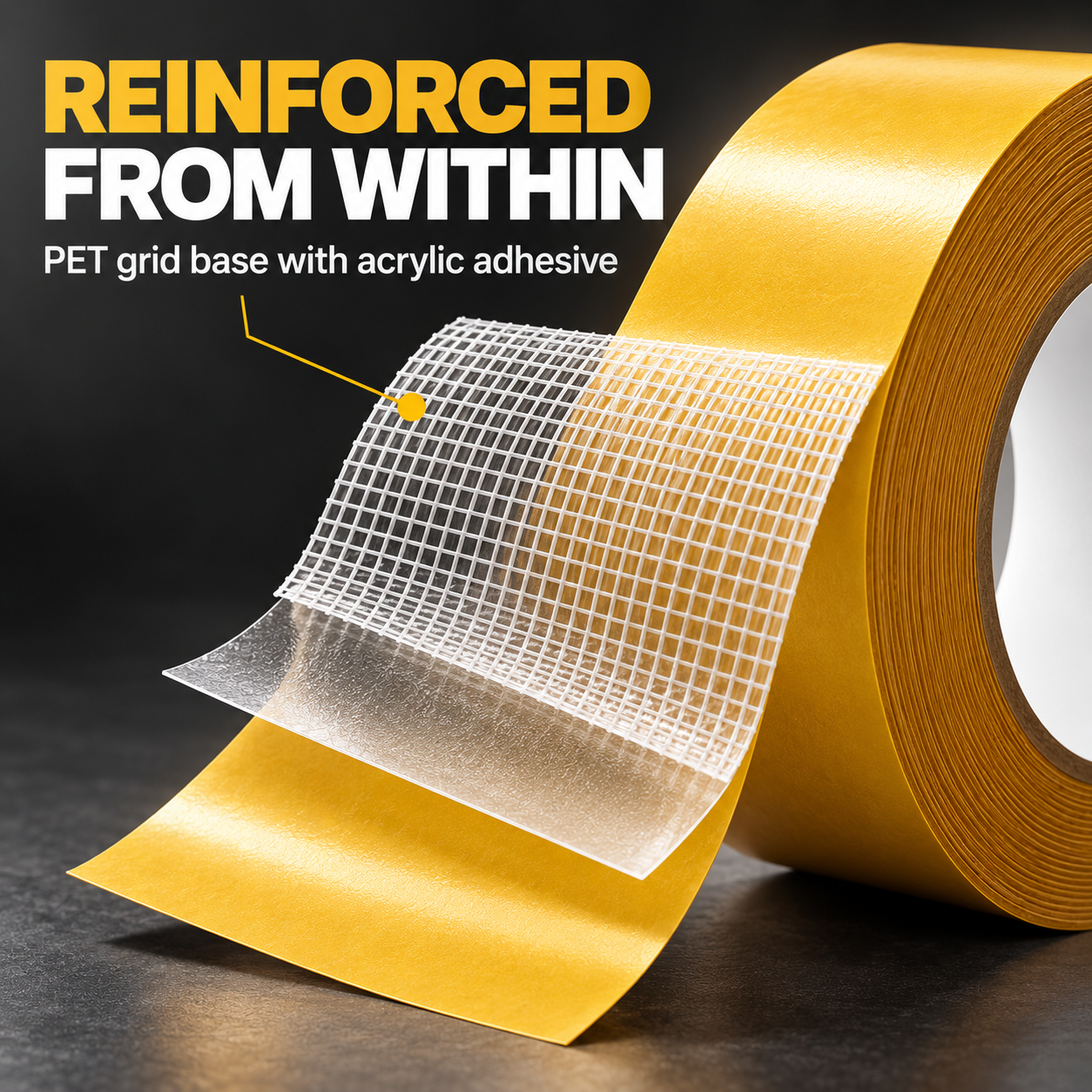 🔥 Heavy-Duty Double-Sided Grid Tape – Strong Hold , Easy Tear & Clean Removal