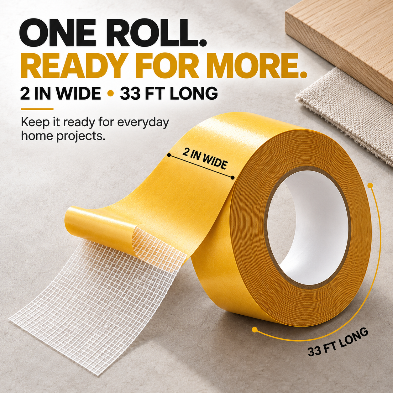 🔥 Heavy-Duty Double-Sided Grid Tape – Strong Hold , Easy Tear & Clean Removal
