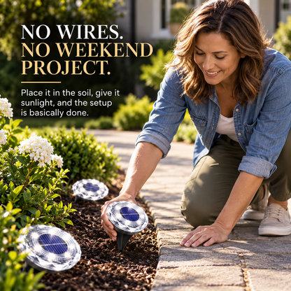 💡Crystalline Ripple Solar Ground Lights – Outdoor Pathway Lighting