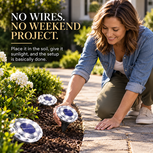 💡Crystalline Ripple Solar Ground Lights – Outdoor Pathway Lighting