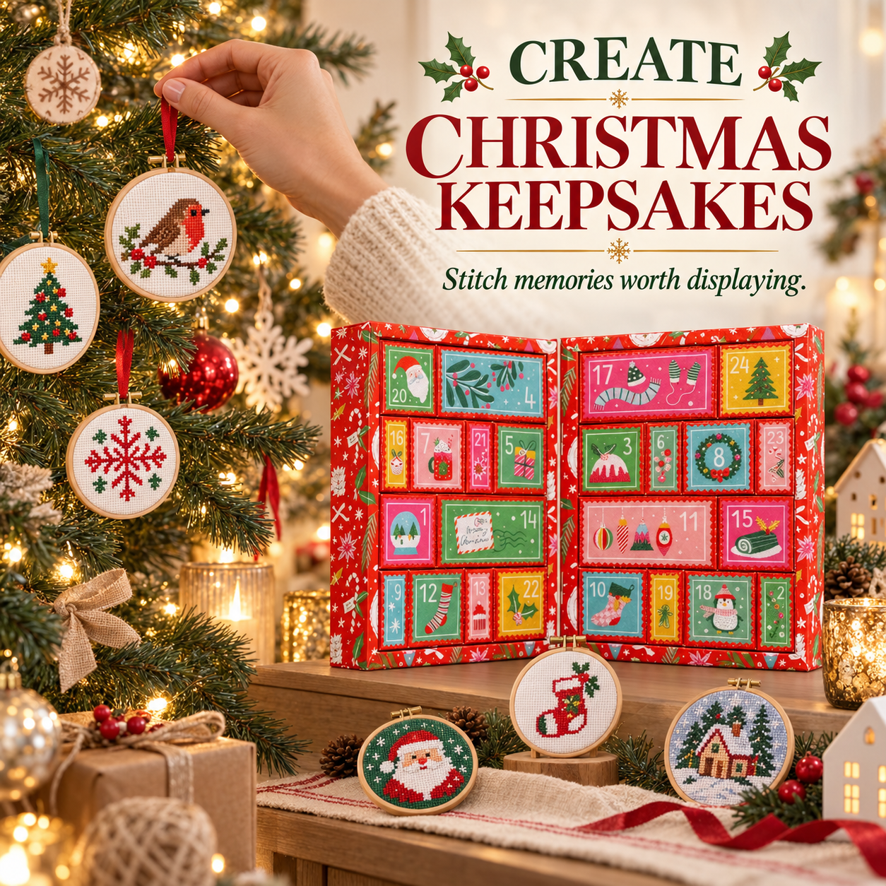 🎄🧵 2026 Cross Stitch Advent Calendar Box | 24 Days of Stitching Surprises for a Magical December 🎁 ✨