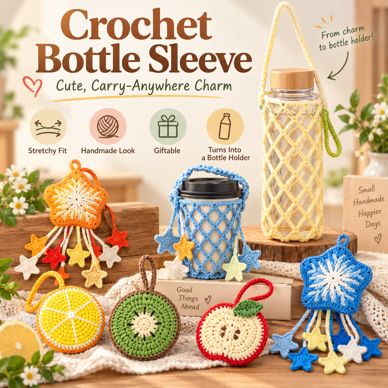🧶✨Handmade Crochet Bottle Sleeve