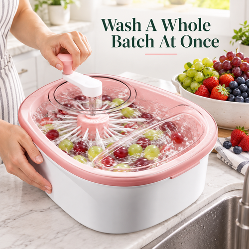 🔥49%OFF TODAY🔥Manual Fruit & Vegetable Washer Spinner with Brush