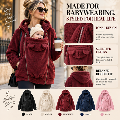 👶BabyJoey Fleece Hoodie — Babywearing-Friendly Cozy Layer for Parents