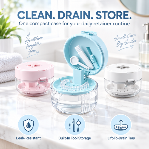 3-in-1 Retainer Care Case – Clean, Dry & Store in One
