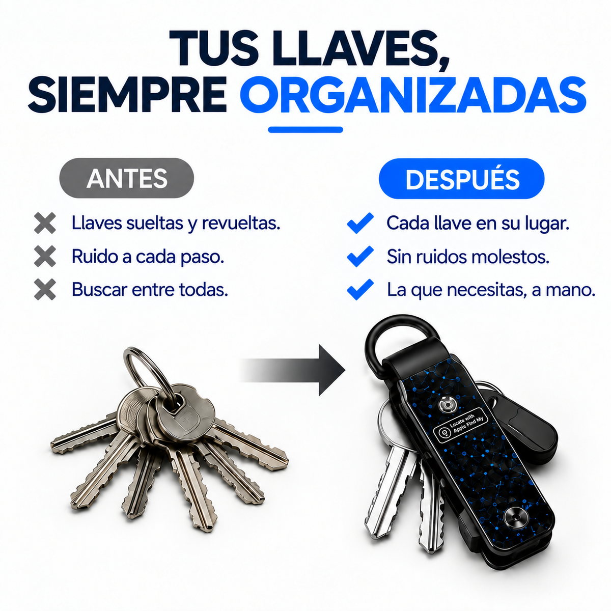 🔑Apple Find My Smart Key Organizer – Compact Trackable Key Holder