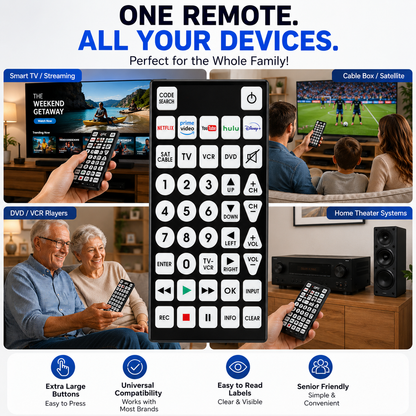 🎮Big Button Universal Remote | Big Buttons, Glow-in-the-Dark