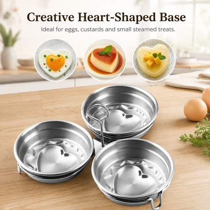 🍳 3-Cup Stainless Steel Egg Poacher – Egg Steamer Set