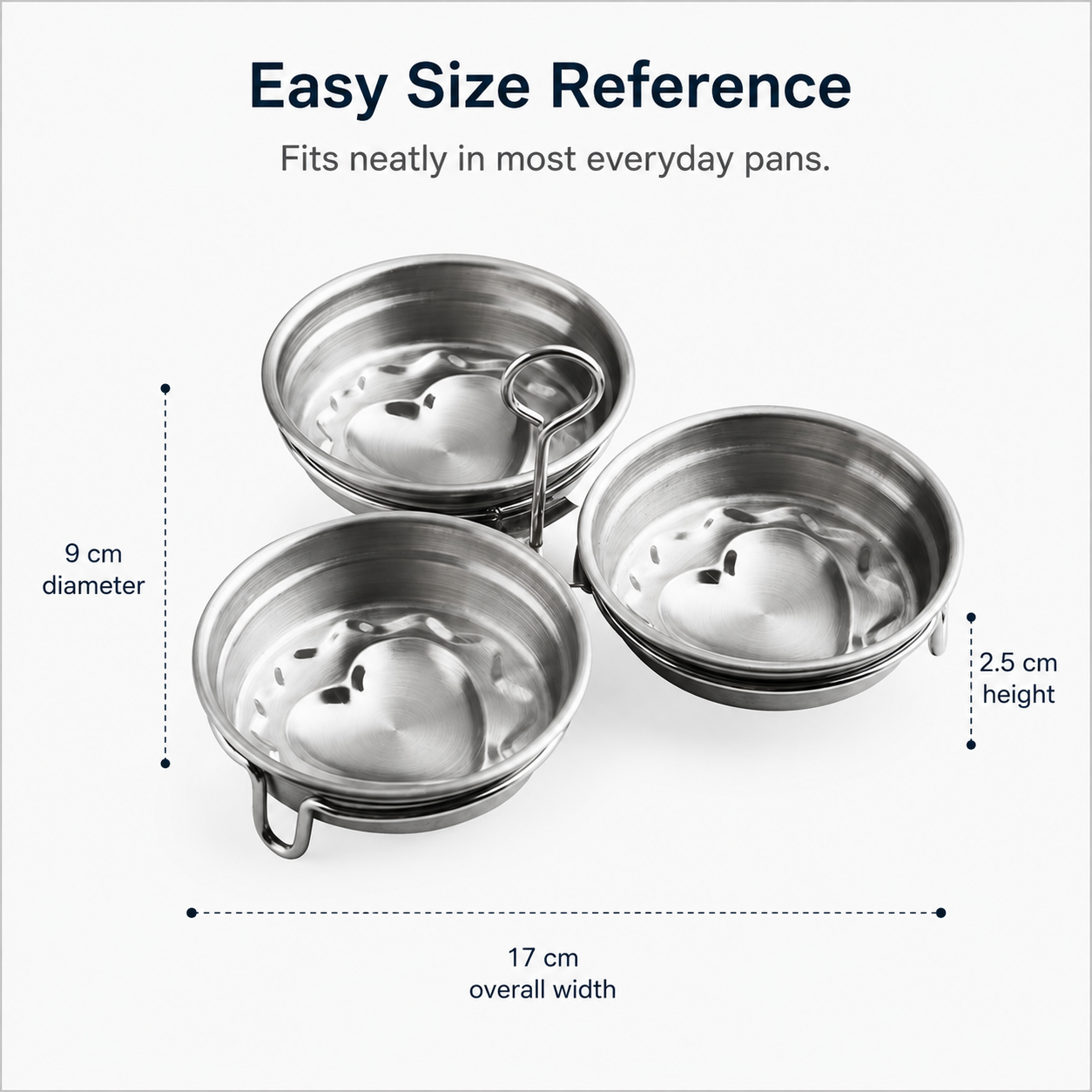 🍳 3-Cup Stainless Steel Egg Poacher – Egg Steamer Set