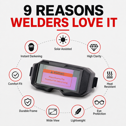 🔥 Auto Darkening Welding Glasses ✨ Smart Eye Protection With True Color Vision & Instant Lens Response