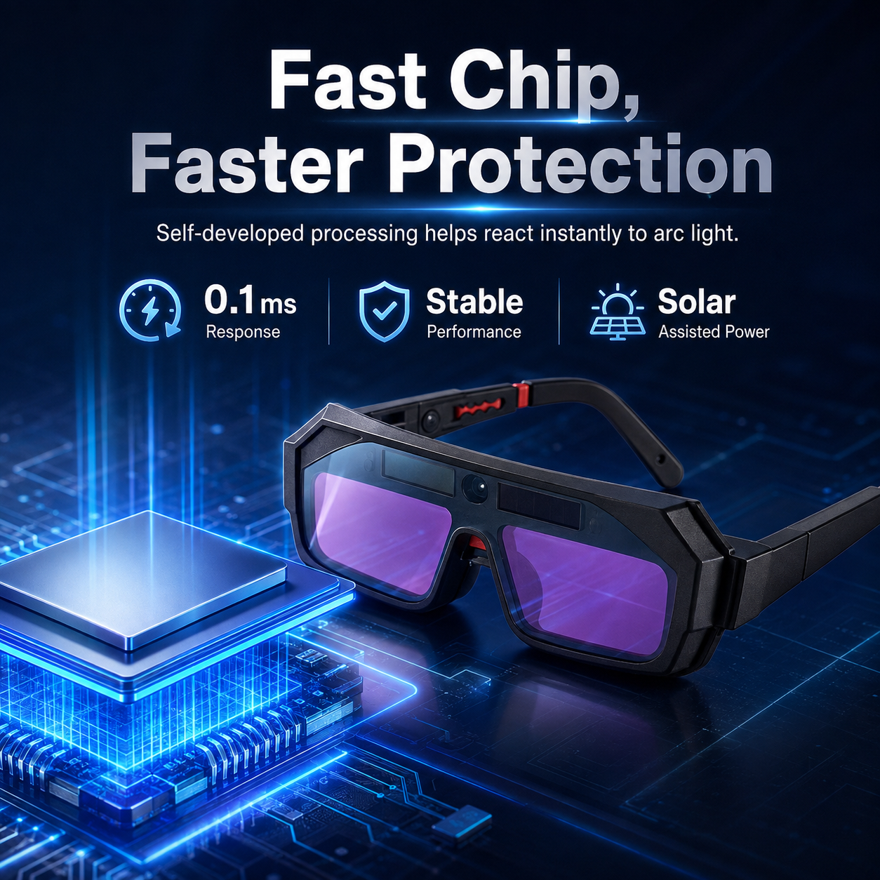 🔥 Auto Darkening Welding Glasses ✨ Smart Eye Protection With True Color Vision & Instant Lens Response